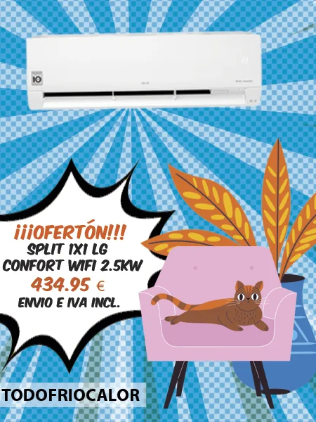 Aire Acondicionado split 1x1 LG Confort Wifi 2,5kw