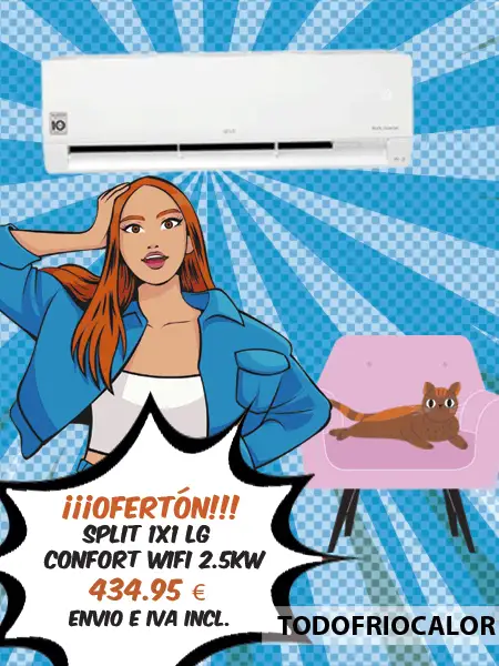 Aire Acondicionado split 1x1 LG Confort Wifi 2,5kw