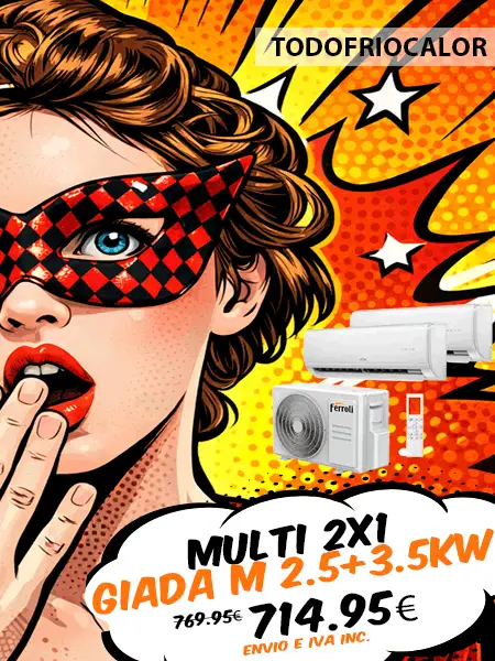 Aire acondicionado multisplit 2x1 de 2.5kw y 3.5kw Giada M de Ferroli