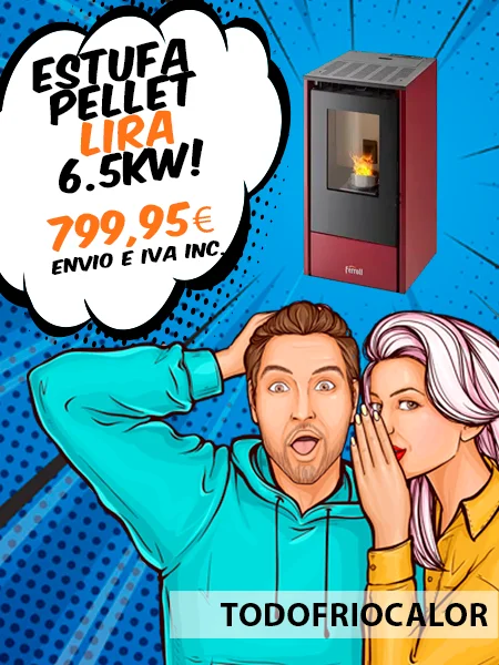 Última unidad estufa pellet Lira 6.5kw de Ferroli
