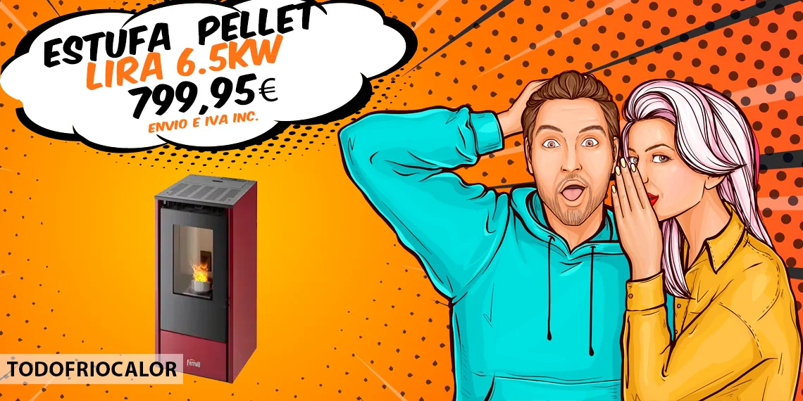 Última unidad estufa pellet Lira 6.5kw de Ferroli