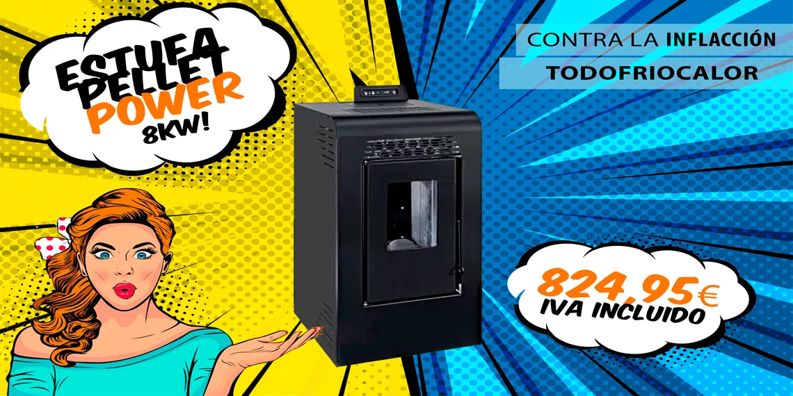 Outlet última unidad estufa pellet Power 8kw de Eider Biomasa